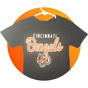 NFL Cincinnati Bengals Black Tee with Orange & White Logo